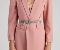 Windsor. Glow Up Rhinestone D-Buckle Belt