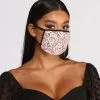 Windsor. Floral Lace Face Mask With Earloops -Formal Dresses Online Shop 07305 0122 1
