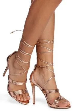Windsor. Lace It Up Chrome Stiletto Heels