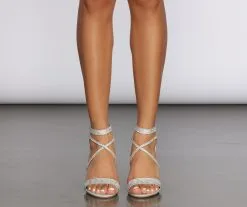 Windsor. Glow On Glitter Block Heels -Formal Dresses Online Shop 07401 0312 2