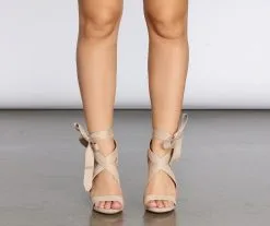 Windsor. Wrapped In Classy Faux Suede Heels -Formal Dresses Online Shop 07401 0324 2