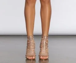 Windsor. Live Forever Rhinestone Caged Heels -Formal Dresses Online Shop 07401 0341 2