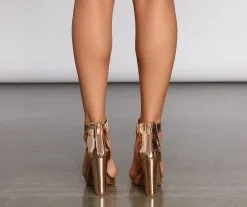 Windsor. Own The Room Chrome Block Heels -Formal Dresses Online Shop 07401 0602 4