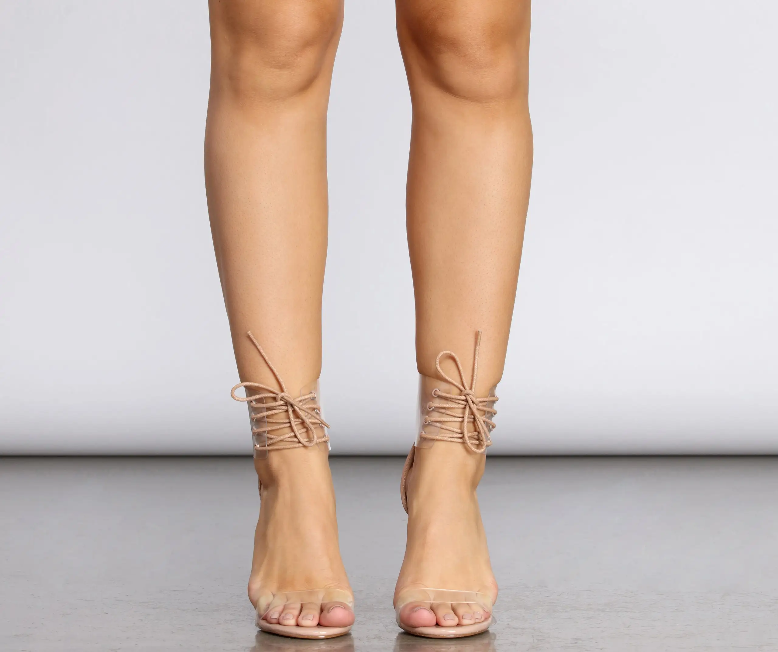 Windsor. Prized Possession Lace Up Clear Stilettos 4 Windsor. Prized Possession Lace Up Clear Stilettos - Image 2