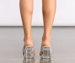 Windsor. Glitz And Glamour Rhinestone Lucite Block Heels -Formal Dresses Online Shop 07401 2221 3