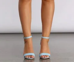 Windsor. Summertime Fine Baby Blue Faux Leather Heels -Formal Dresses Online Shop 07401 2301 4
