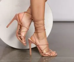 Windsor. Stunning Strappy Faux Suede Block Heels