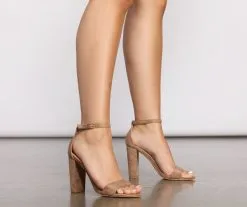 Windsor. Step Up Faux Suede Block Heels