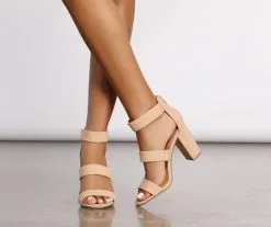 Windsor. Triple Threat Faux Nubuck Block Heels -Formal Dresses Online Shop 07401 2382 1
