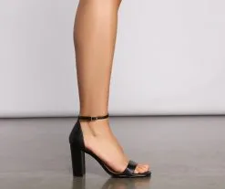 Windsor. Basic Faux Leather Block Heels -Formal Dresses Online Shop 07401 2475 3