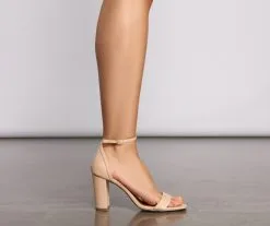 Windsor. Basic Faux Leather Block Heels -Formal Dresses Online Shop 07401 2476 3