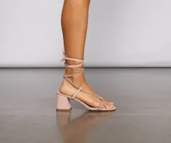 Windsor. Glam Diva Rhinestone Ankle Wrap Block Heels -Formal Dresses Online Shop 07401 2543 4