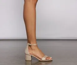 Windsor. Glow Baby Glow Glitter Low Block Heels -Formal Dresses Online Shop 07401 2619 4