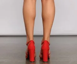 Windsor. Lady Luck Faux Suede Block Heels -Formal Dresses Online Shop 07401 2879 4