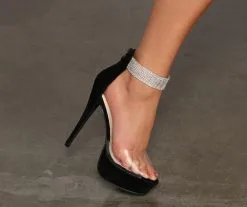 Windsor. Glitz And Glow Faux Suede Stiletto Heels