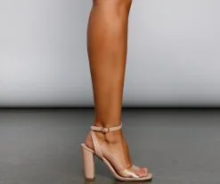 Windsor. Casual Cutie Faux Leather Block Heels -Formal Dresses Online Shop 07401 3165 4