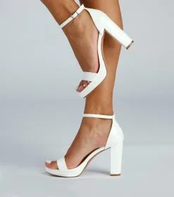 Windsor. Sleek Patent Faux Leather Platform Heels
