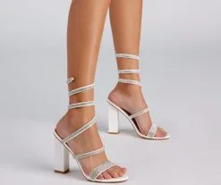 Windsor. The Glam Life Rhinestone Block Heels -Formal Dresses Online Shop 07401 3237 1 1