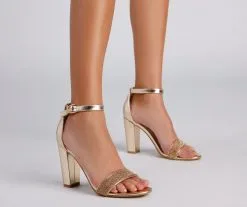 Windsor. Stepping In Glam Chrome Rhinestone Heels