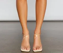 Windsor. Beaded Babe Clear Stiletto Heels -Formal Dresses Online Shop 07401 3440 3