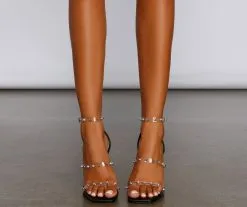 Windsor. Total Stud PVC Studded Block Heels -Formal Dresses Online Shop 07401 3493 2