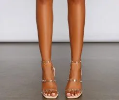 Windsor. Total Stud PVC Studded Block Heels -Formal Dresses Online Shop 07401 3494 2