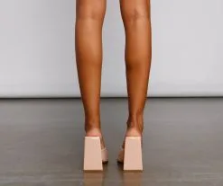 Windsor. Don't Stop The Party Faux Patent Leather Block Heels -Formal Dresses Online Shop 07401 3557 4