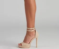 Windsor. Lady's Night Nubuck Buckle Stiletto Heels -Formal Dresses Online Shop 07401 3640 3