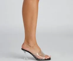 Windsor. Clear Trends Rhinestone Lucite Heel Mules -Formal Dresses Online Shop 07401 3670 3