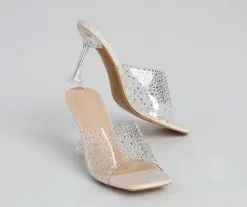 Windsor. Clear Trends Rhinestone Lucite Heel Mules -Formal Dresses Online Shop 07401 3671 1