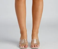 Windsor. Clear Trends Rhinestone Lucite Heel Mules -Formal Dresses Online Shop 07401 3671 2