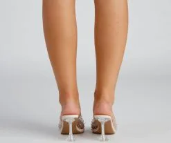 Windsor. Clear Trends Rhinestone Lucite Heel Mules -Formal Dresses Online Shop 07401 3671 4