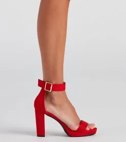 Windsor. Basic Nubuck Platform Block Heels -Formal Dresses Online Shop 07401 3697 3