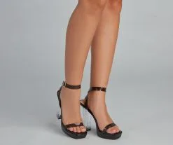 Windsor. The Glam Life Lucite Platform Heels -Formal Dresses Online Shop 07401 3799 2