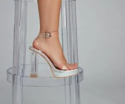Windsor. The Glam Life Lucite Platform Heels -Formal Dresses Online Shop 07401 3800 1