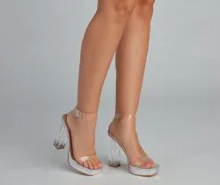 Windsor. The Glam Life Lucite Platform Heels -Formal Dresses Online Shop 07401 3800 2