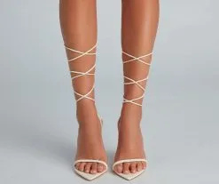 Windsor. Chic Girl Lace-Up Stiletto Heels -Formal Dresses Online Shop 07401 3841 3