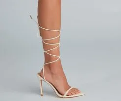 Windsor. Chic Girl Lace-Up Stiletto Heels -Formal Dresses Online Shop 07401 3841 4