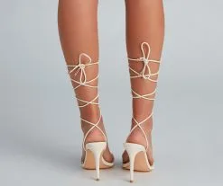 Windsor. Chic Girl Lace-Up Stiletto Heels -Formal Dresses Online Shop 07401 3841 5