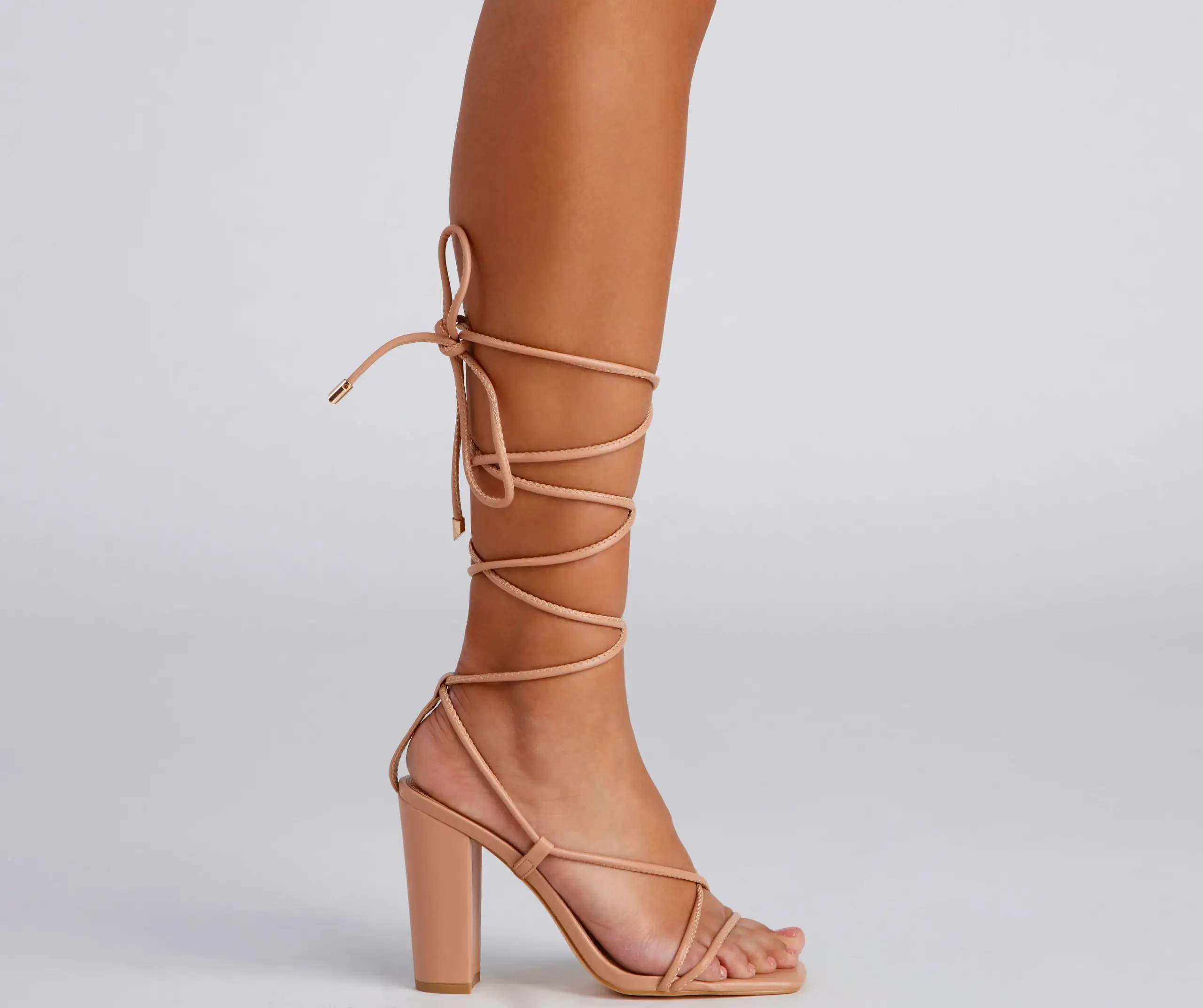 Windsor. Chic Look Lace-Up Block Heels 5 Windsor. Chic Look Lace-Up Block Heels - Image 3