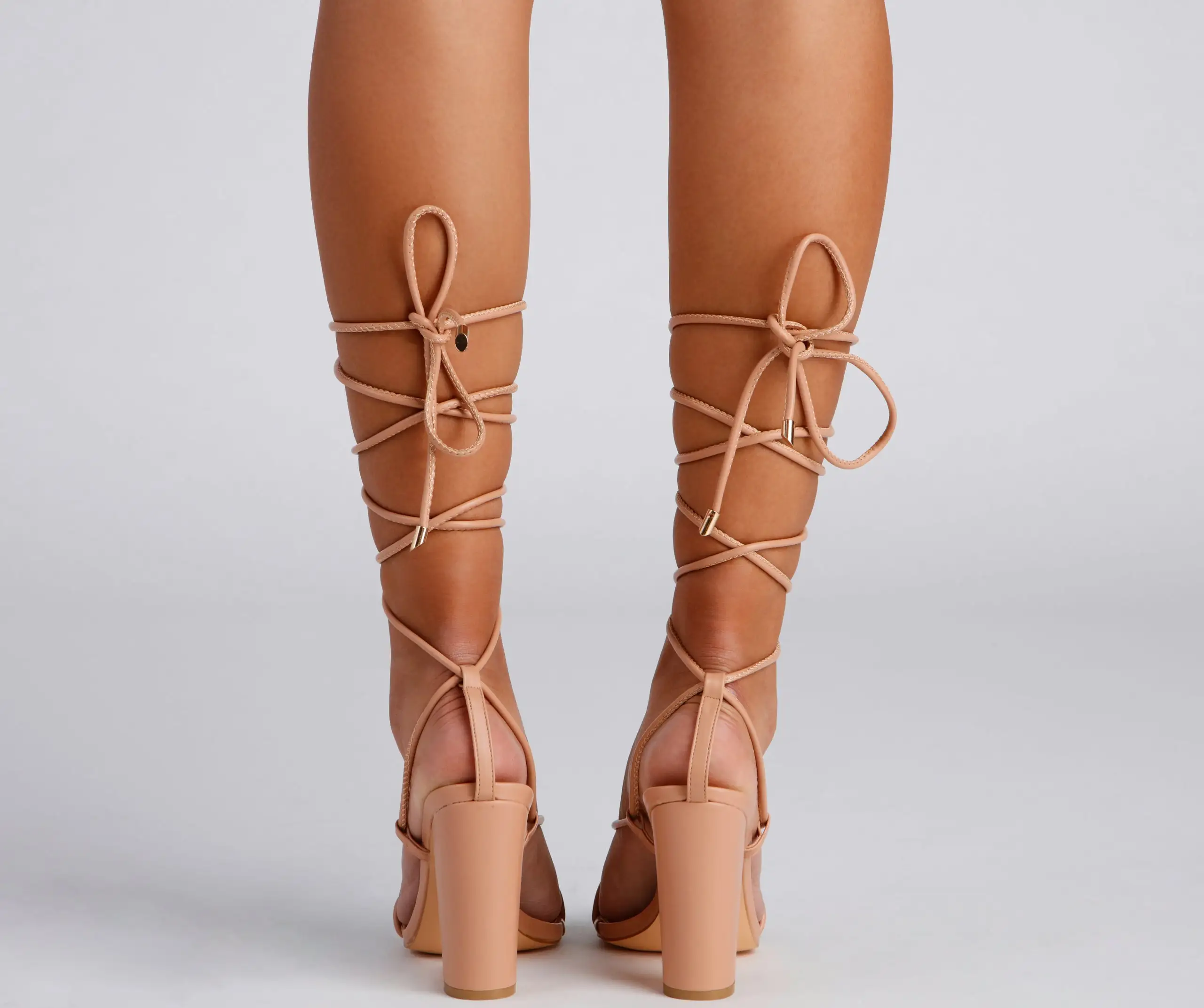 Windsor. Chic Look Lace-Up Block Heels 6 Windsor. Chic Look Lace-Up Block Heels - Image 4