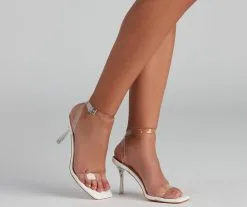 Windsor. Clearly Stylish PVC Wrap Ankle Stilettos
