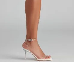 Windsor. Clearly Stylish PVC Wrap Ankle Stilettos -Formal Dresses Online Shop 07401 3859 3
