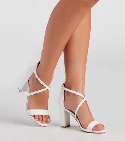 Windsor. Work It Out Crisscross Strap Block Heels -Formal Dresses Online Shop 07401 3907 1