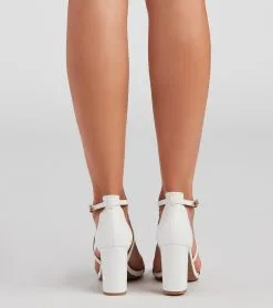 Windsor. Work It Out Crisscross Strap Block Heels -Formal Dresses Online Shop 07401 3907 2