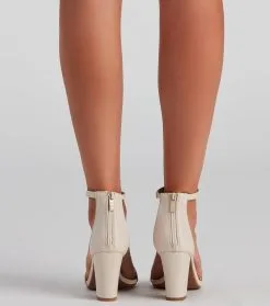 Windsor. So Basic Faux Leather Block Heels -Formal Dresses Online Shop 07401 3937 4