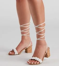 Windsor. Vineyard Chic Cork Lace-Up Heels