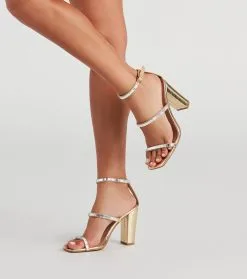 Windsor. Star Studded Rhinestone Strap Heels