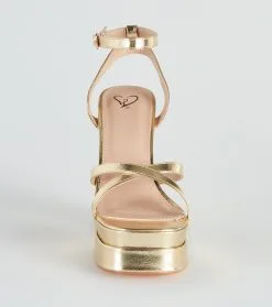 Windsor. Set To Stun Metallic Platform Heels -Formal Dresses Online Shop 07401 4147 3