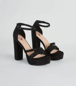 Windsor. Glitzy Status Rhinestone Platform Heels